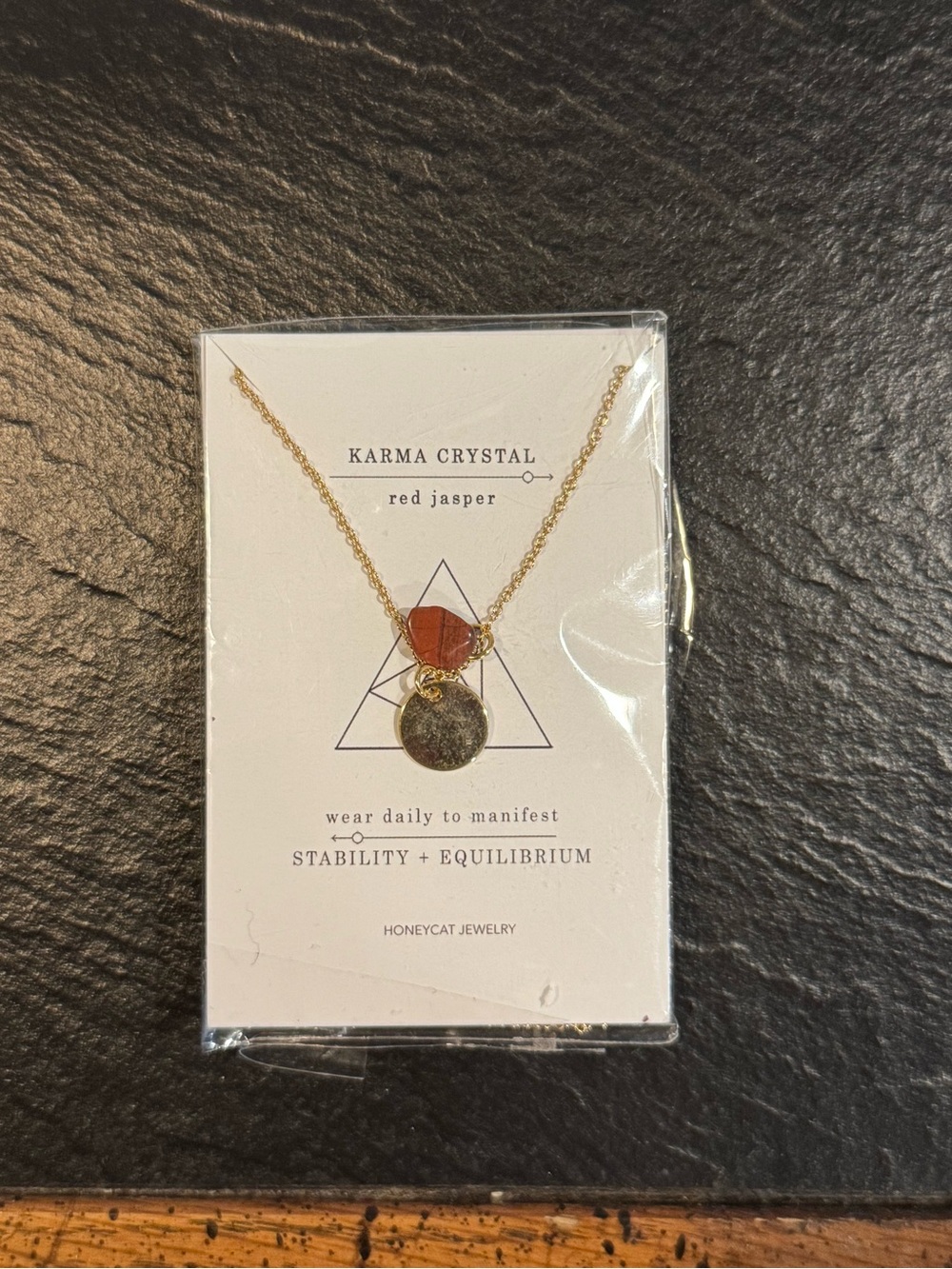 Red Jasper Necklace with Gold Charm